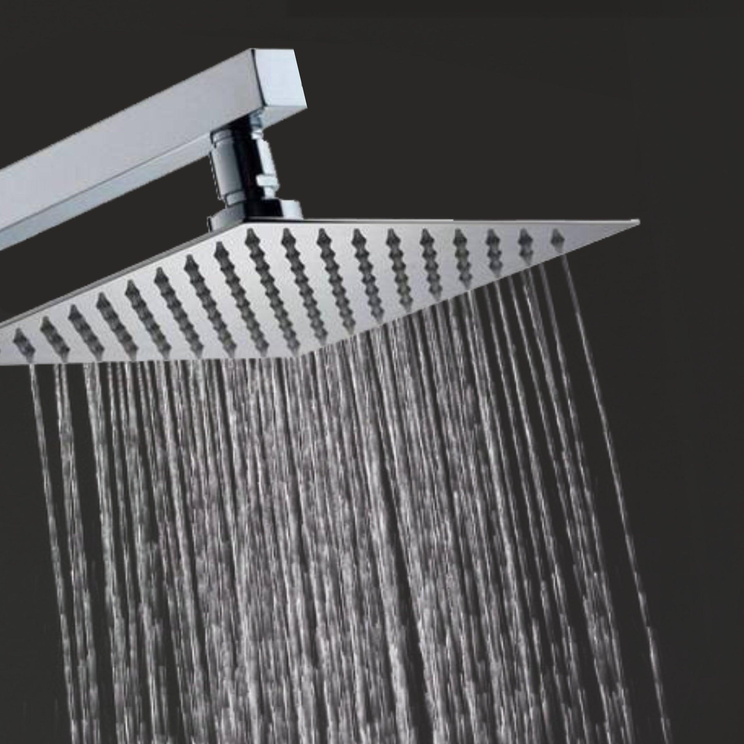Ultra Thin 304-Grade Overhead Rain Shower (6 x 6 Inches) in bathroom