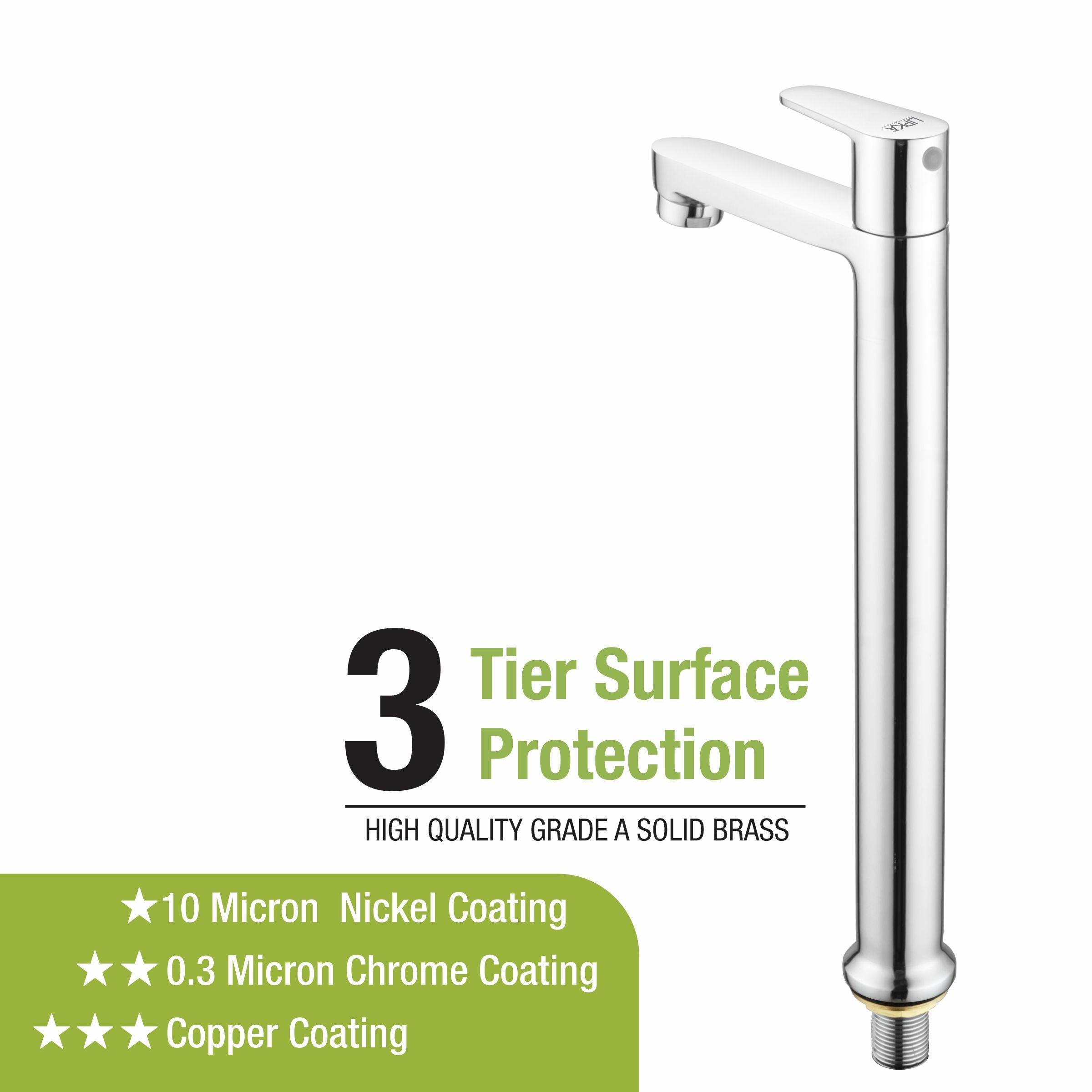 Virgo Pillar Tap Tall Body Brass Faucet- LIPKA - Lipka Home