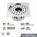 Square Flat Cut Floor Drain (5.5 x 5.5 Inches) with Hinge, Hole and Cockroach Trap - LIPKA - Lipka Home