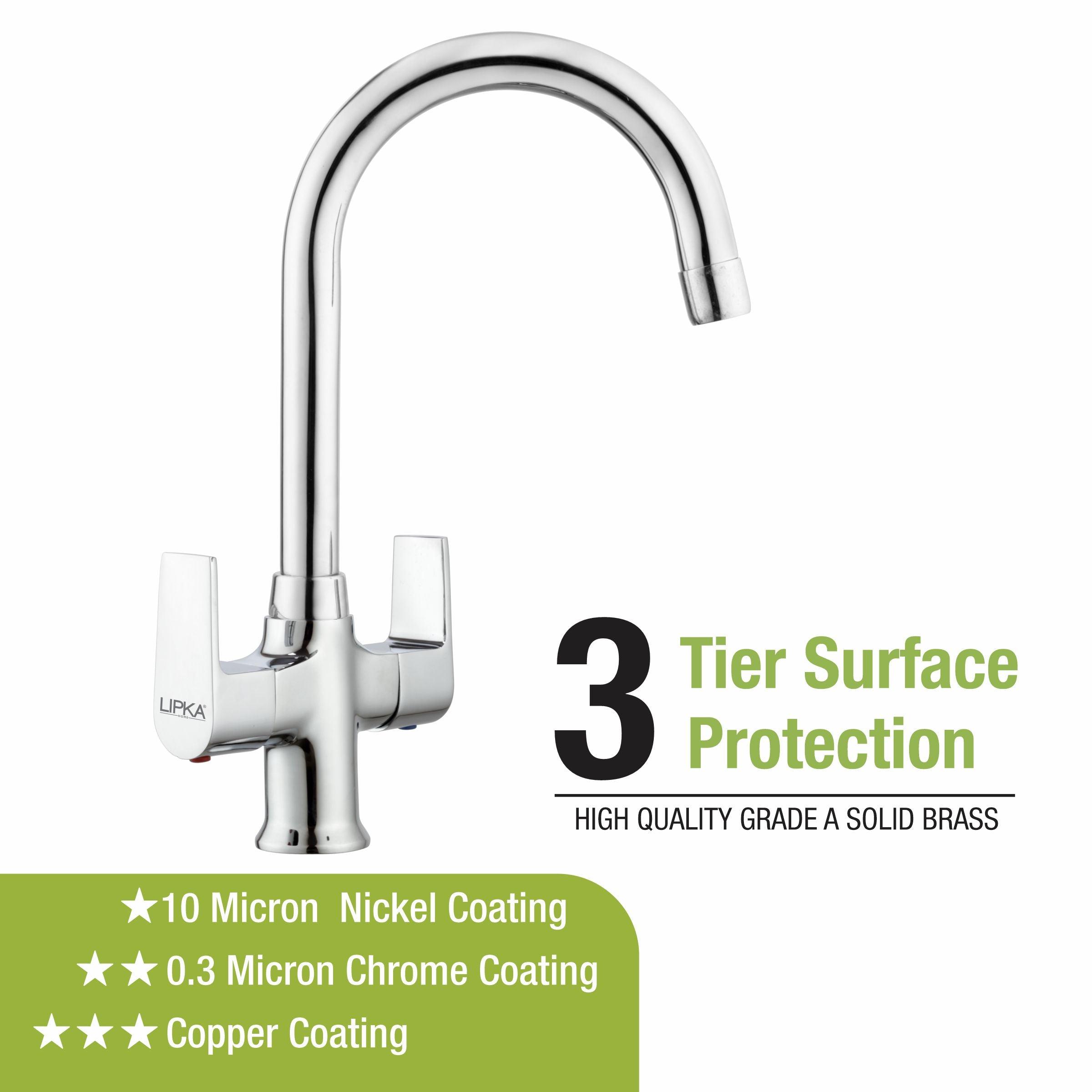 Victory Centre Hole Basin Mixer with Medium (15 Inches) Round Swivel Spout Faucet - LIPKA - Lipka Home