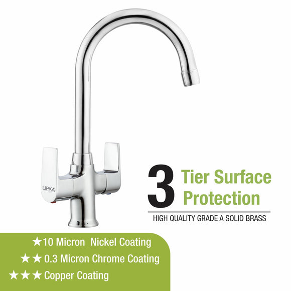 Victory Centre Hole Basin Mixer with Medium (15 Inches) Round Swivel Spout Faucet - LIPKA - Lipka Home