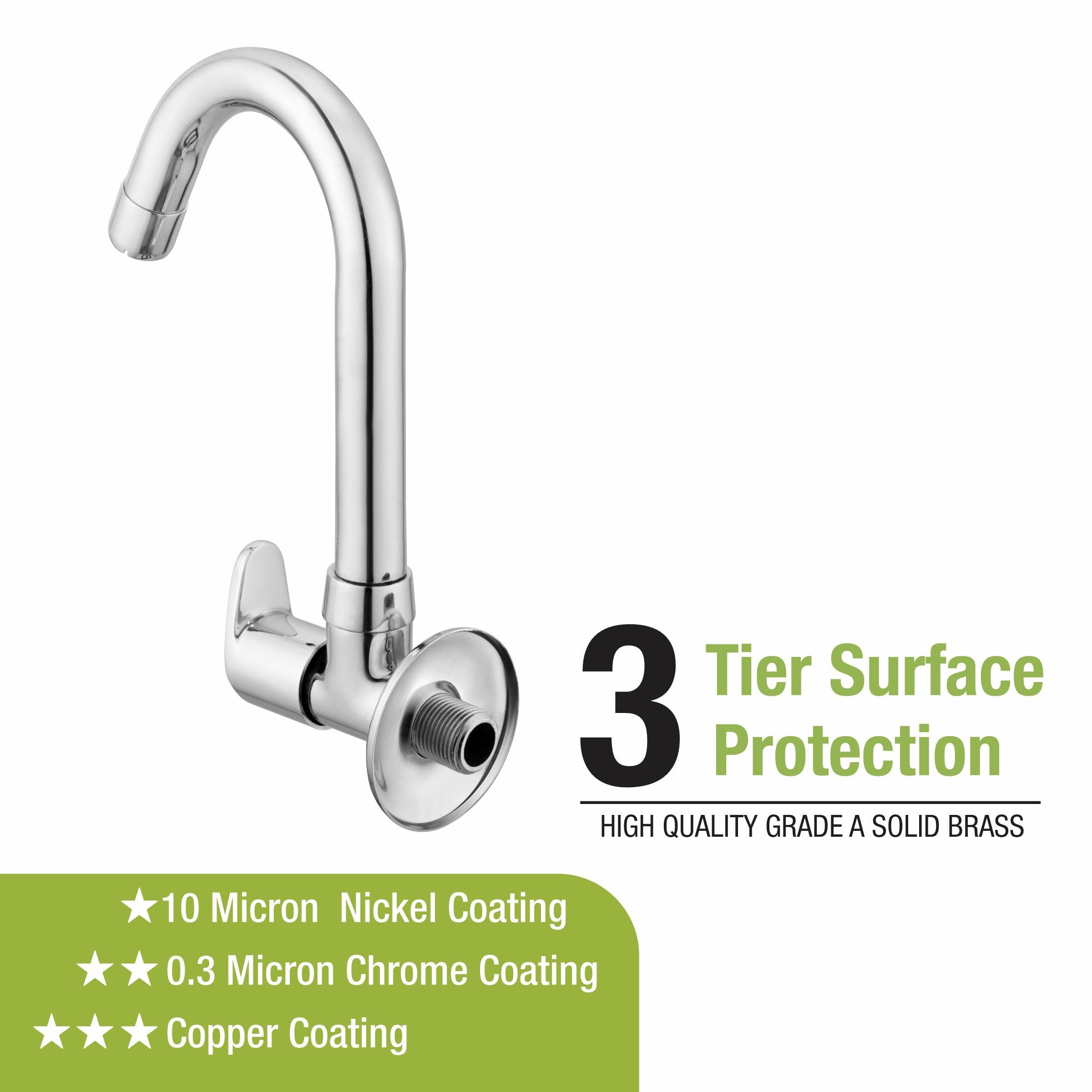 APPLE Sink Tap Brass Faucet with Round Swivel Spout (12 Inches) - LIPKA - Lipka Home