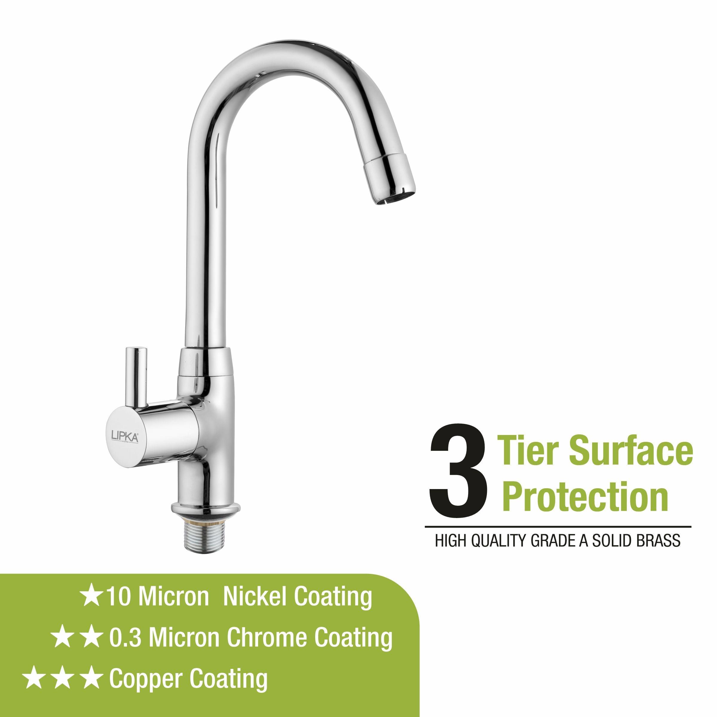 Kyron Swan Neck Brass Faucet with Round Swivel Spout (12 Inches) - LIPKA - Lipka Home