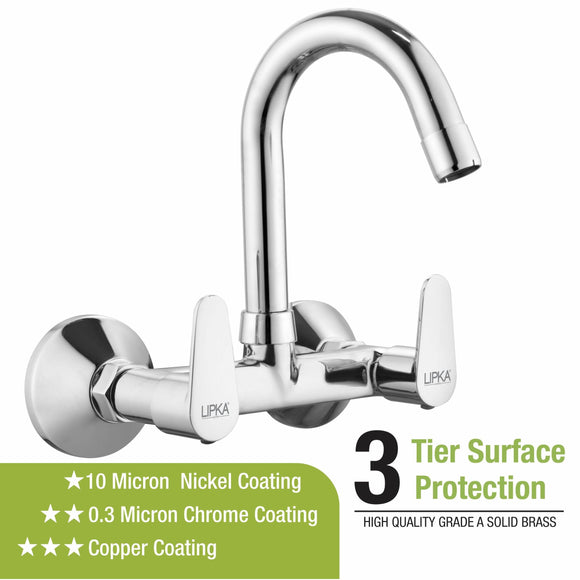 Virgo Sink Mixer Brass Faucet with Round Swivel Spout (12 Inches) - LIPKA - Lipka Home