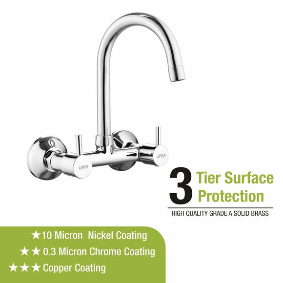 Kyron Sink Mixer Brass Faucet with Round Swivel Spout (15 Inches) - LIPKA - Lipka Home