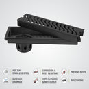 Wave Shower Drain Channel - Black (24 x 5 Inches) - LIPKA - Lipka Home