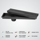 Vertical Shower Drain Channel - Black (48 x 5 Inches) - LIPKA - Lipka Home