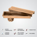 Palo Shower Drain Channel - Antique Copper (12 x 5 Inches) - LIPKA - Lipka Home