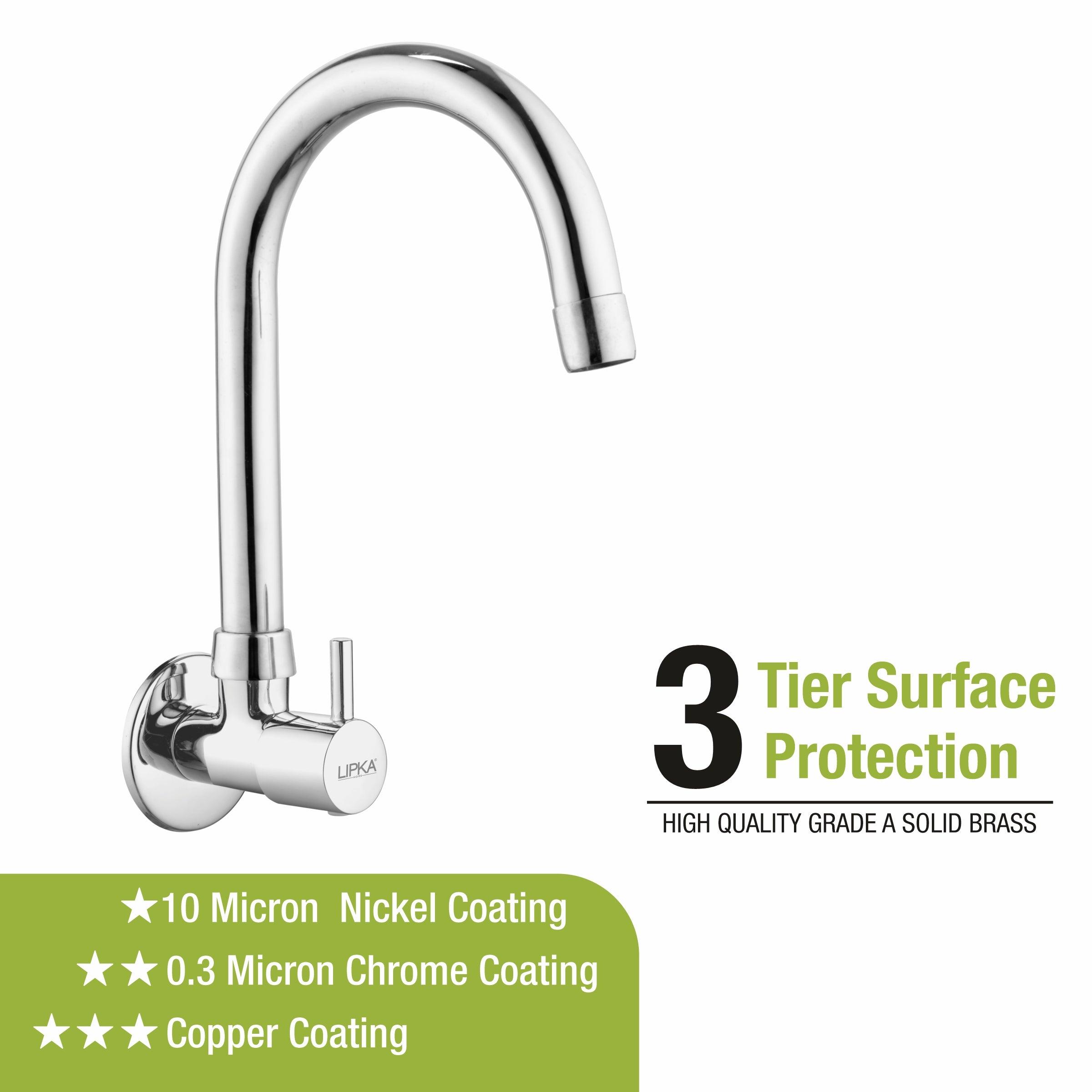 Kyron Sink Tap Brass Faucet with Round Swivel Spout (15 Inches) - LIPKA - Lipka Home