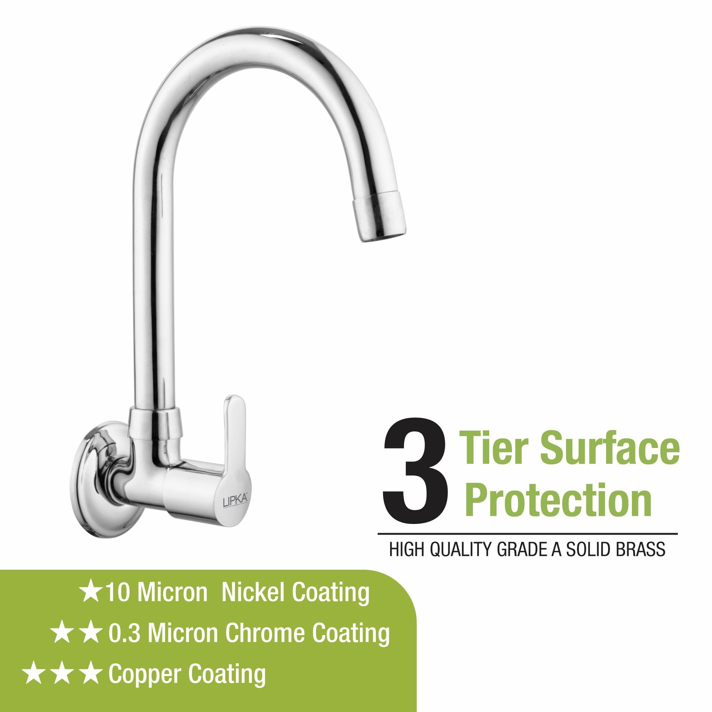 Frenk Sink Tap Brass Faucet with Round Swivel Spout (15 Inches) - LIPKA - Lipka Home