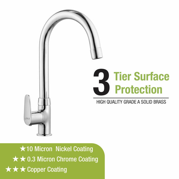 Virgo Swan Neck with Medium (15 Inches) Round Swivel Spout Faucet - LIPKA - Lipka Home