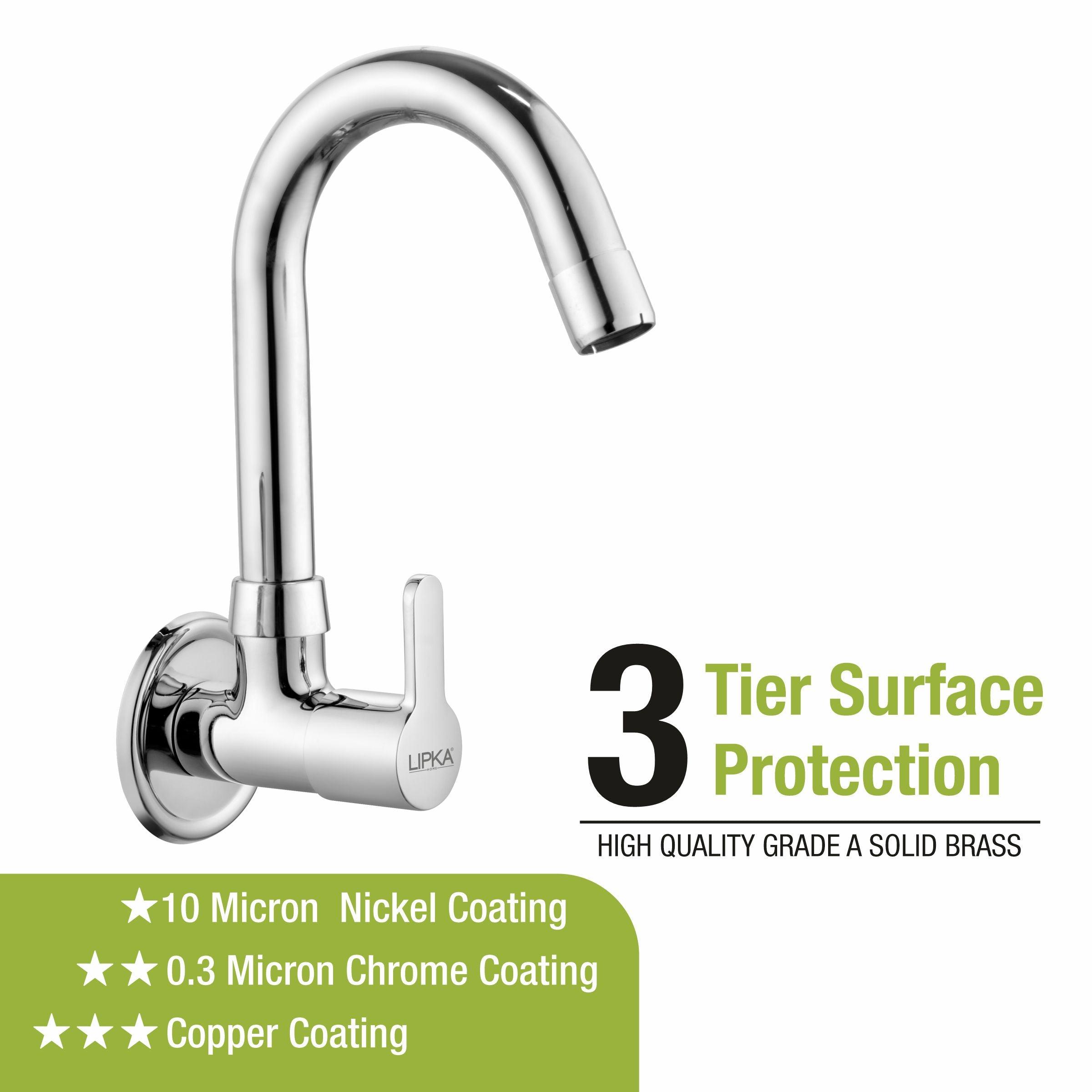 Fusion Sink Tap Brass Faucet with Round Swivel Spout (12 Inches) - LIPKA - Lipka Home