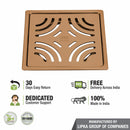 Purple Exclusive Square Flat Cut Floor Drain in Antique Copper PVD Coating (5 x 5 Inches) - LIPKA - Lipka Home