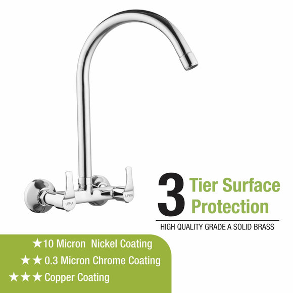 Coral Sink Mixer Brass Faucet with Round Swivel Spout (20 Inches) - LIPKA - Lipka Home