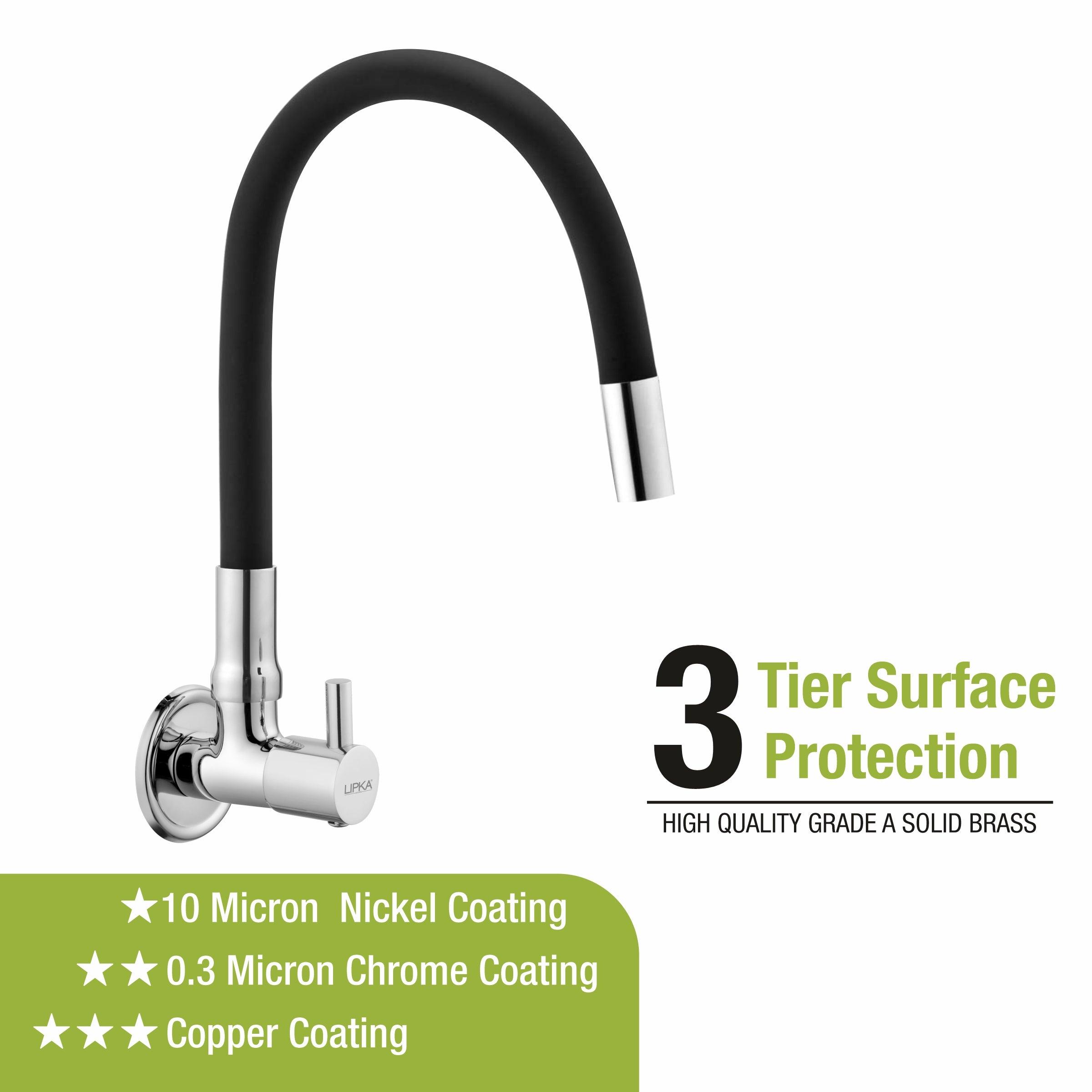 Kyron Sink Tap Brass Faucet with Flexible Silicone Spout (Black) - LIPKA - Lipka Home