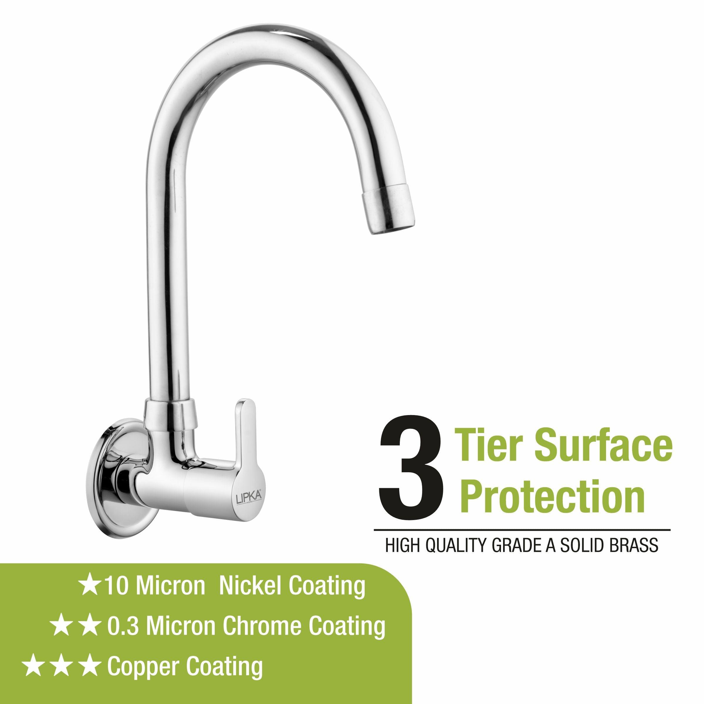 Fusion Sink Tap Brass Faucet with Round Swivel Spout (15 Inches) - LIPKA - Lipka Home