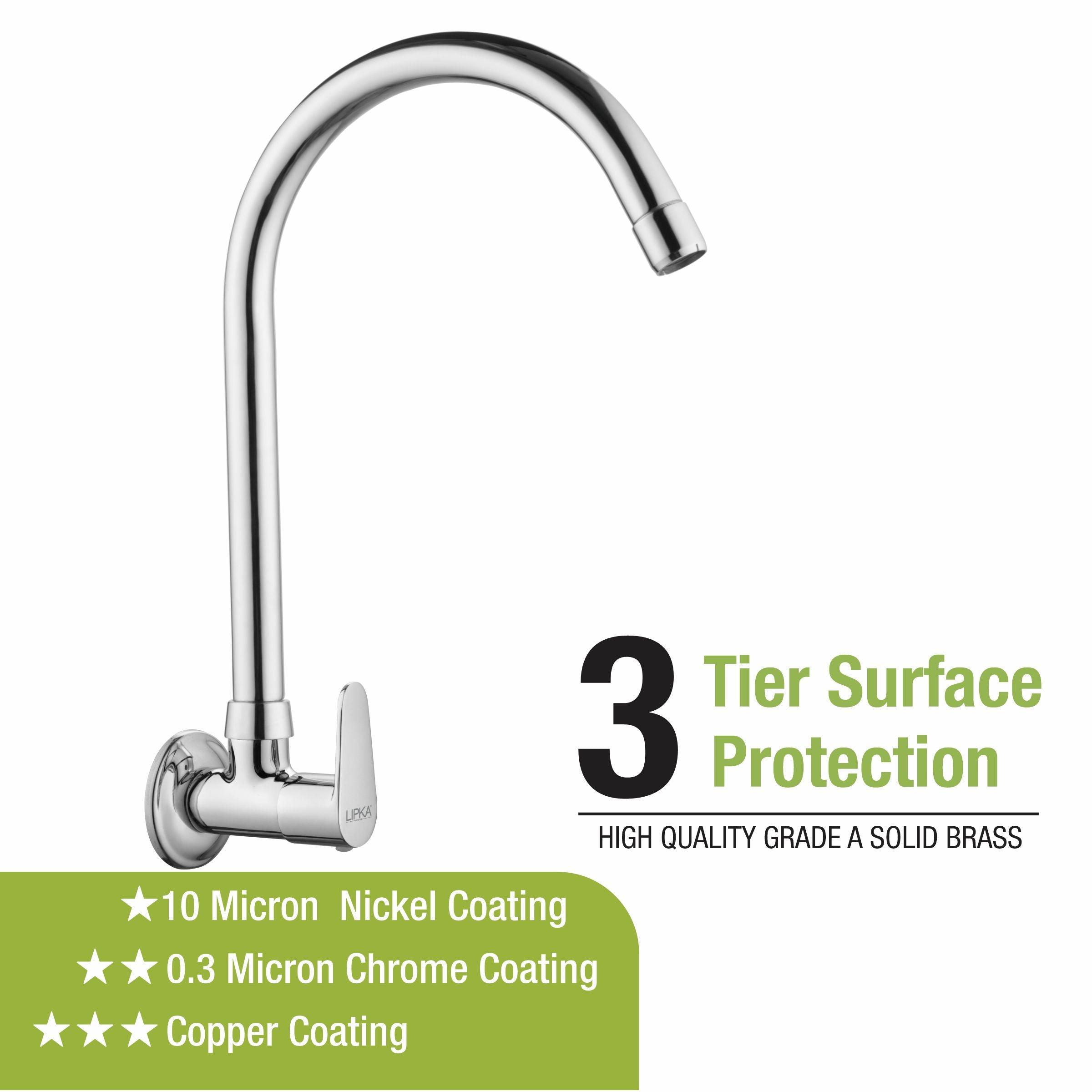Virgo Sink Tap Brass Faucet with Round Swivel Spout (20 Inches) - LIPKA - Lipka Home