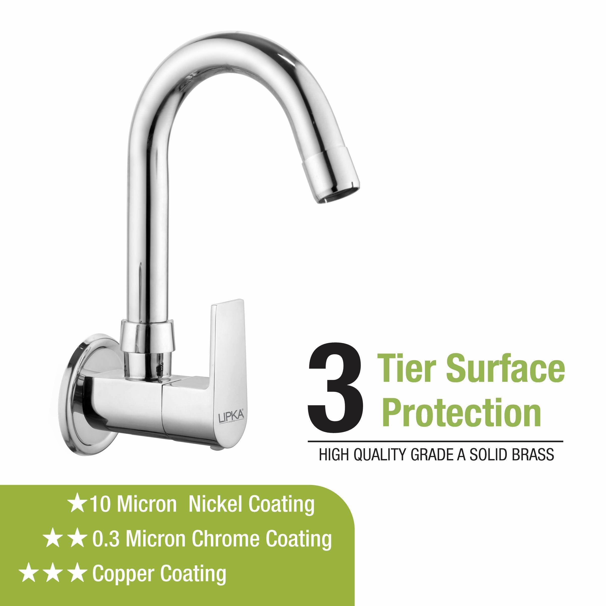 Victory Sink Tap with Small (12 Inches) Round Swivel Spout Brass Faucet - LIPKA - Lipka Home