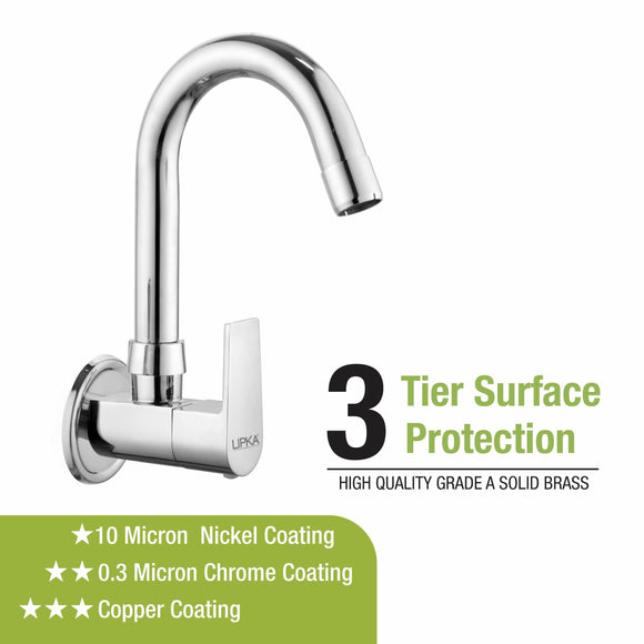 Victory Sink Tap with Small (12 Inches) Round Swivel Spout Brass Faucet - LIPKA - Lipka Home