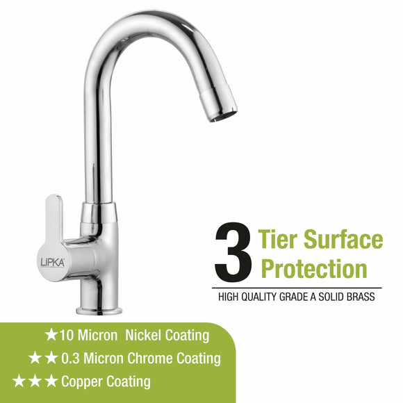 Fusion Swan Neck Brass Faucet with Round Swivel Spout (12 Inches) - LIPKA - Lipka Home