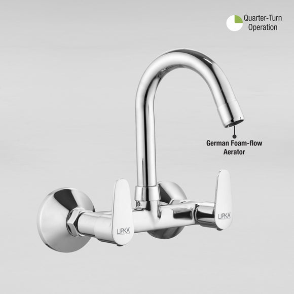 Virgo Sink Mixer Brass Faucet with Round Swivel Spout (12 Inches) - LIPKA - Lipka Home