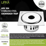 Full Moon Square Floor Drain (5.5 x 5.5 Inches) with Hole and Cockroach Trap - LIPKA