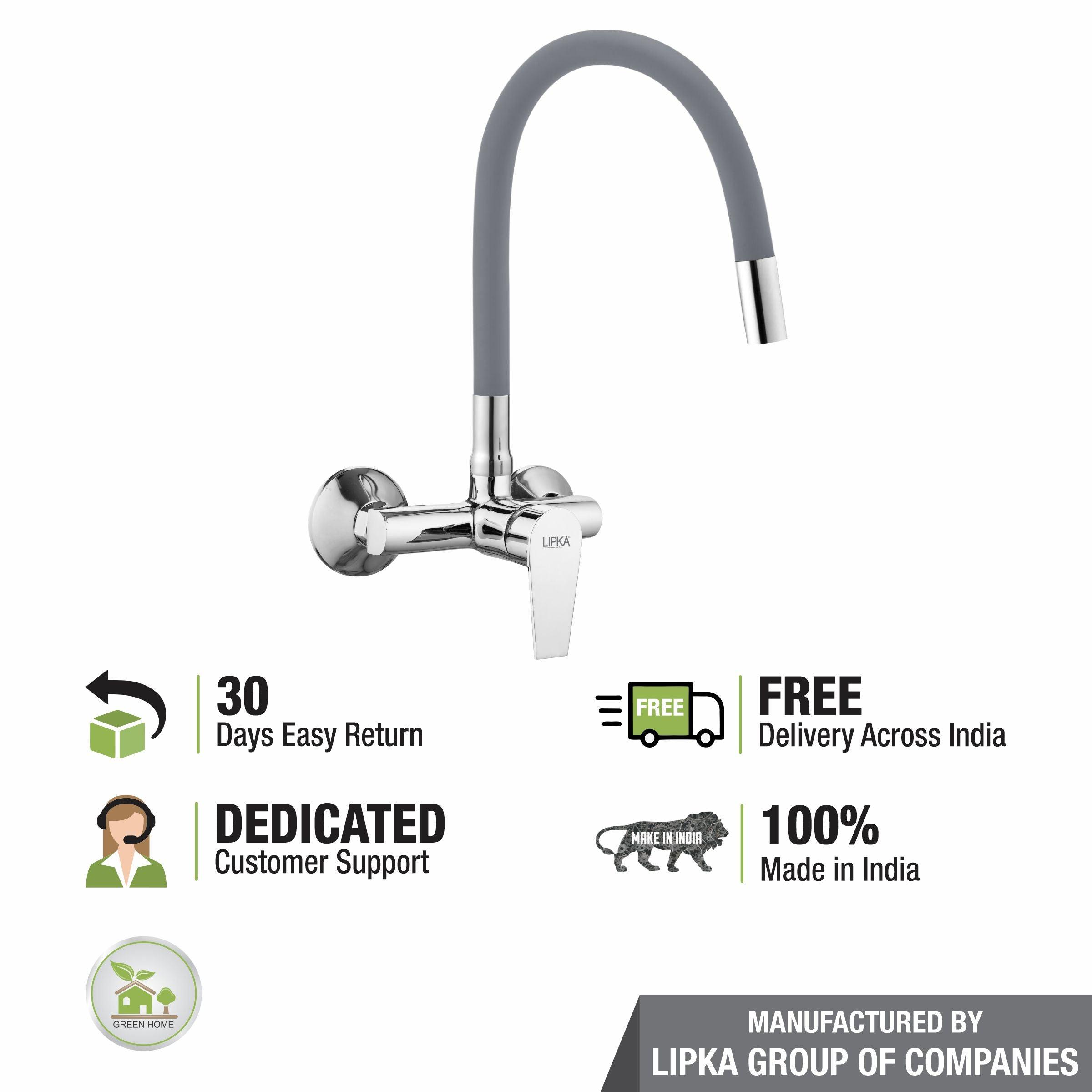 Victory Single Lever Sink Mixer with Red Flexible Silicone Spout (20 Inches) - LIPKA - Lipka Home