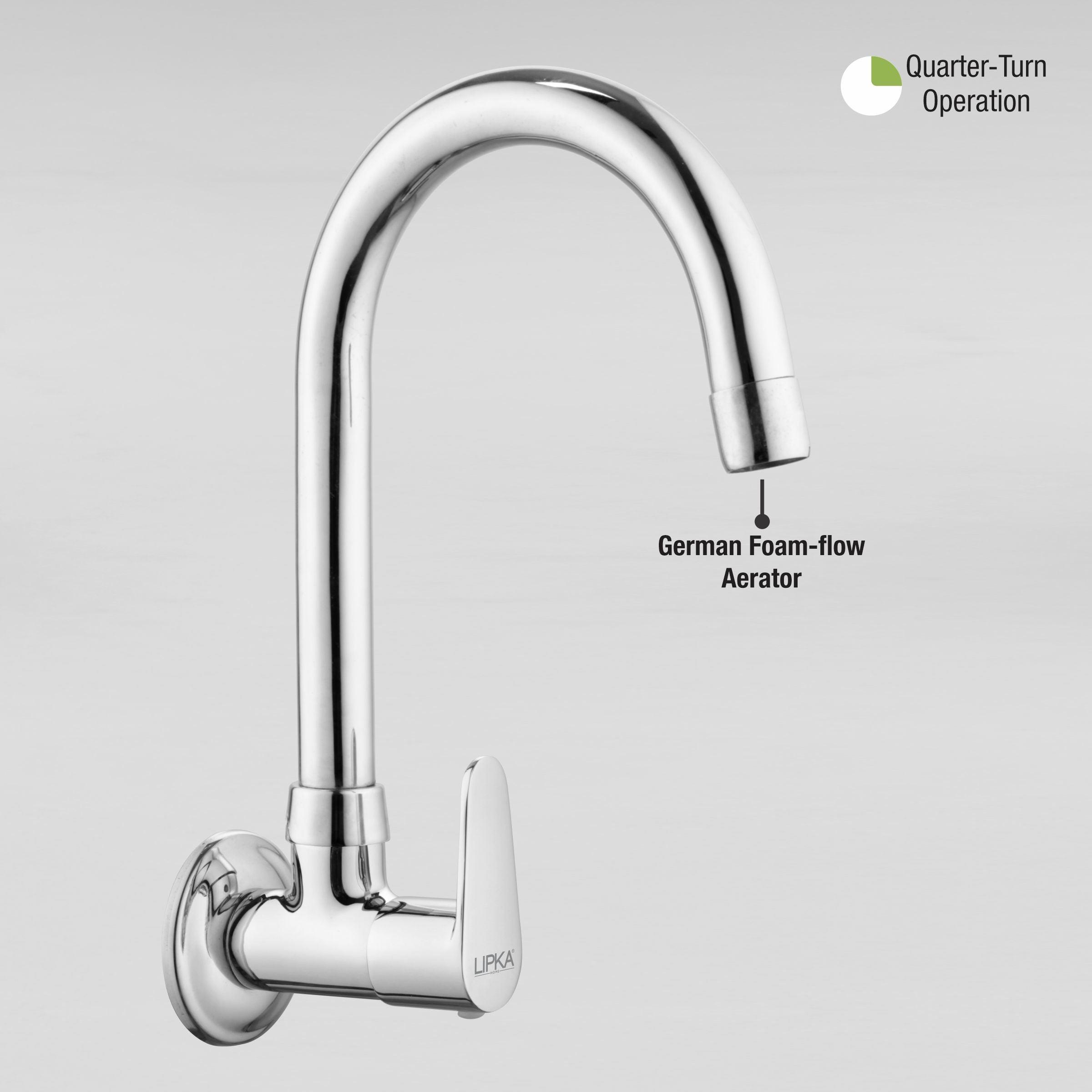Virgo Sink Tap Brass Faucet with Round Swivel Spout (15 Inches) - LIPKA - Lipka Home