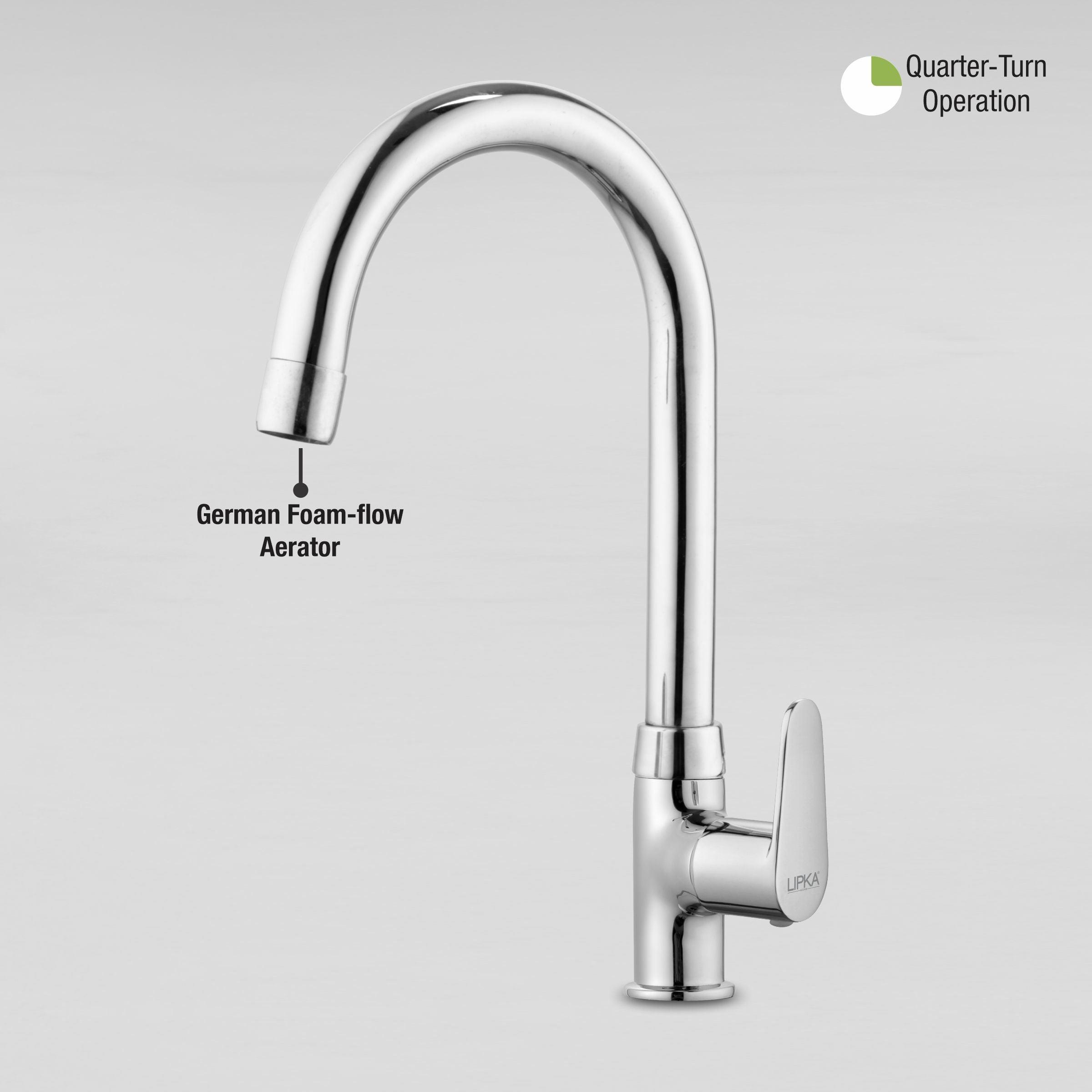 Virgo Swan Neck with Medium (15 Inches) Round Swivel Spout Faucet - LIPKA - Lipka Home