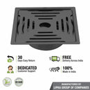 Green Exclusive Square Flat Cut Floor Drain in Black PVD Coating (5 x 5 Inches) with Cockroach Trap - LIPKA - Lipka Home