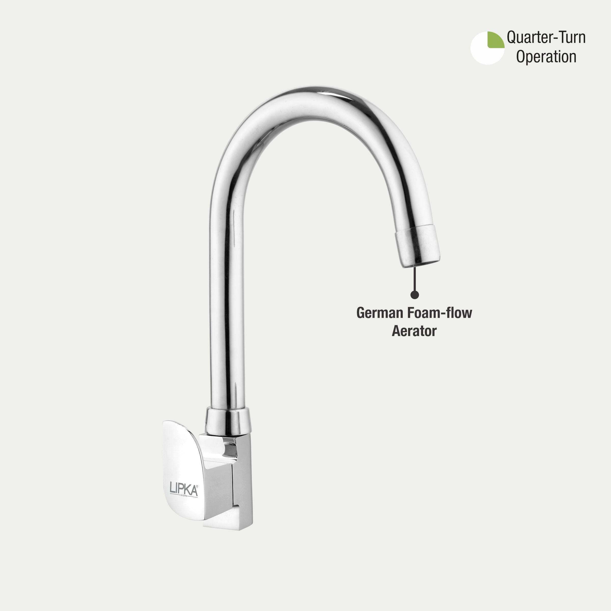 Arise Swan Neck Brass Faucet with Round Swivel Spout (15 Inches) - LIPKA - Lipka Home