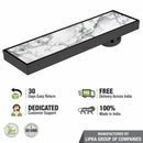 Marble Insert Shower Drain Channel - Black (24 x 5 Inches) - LIPKA - Lipka Home