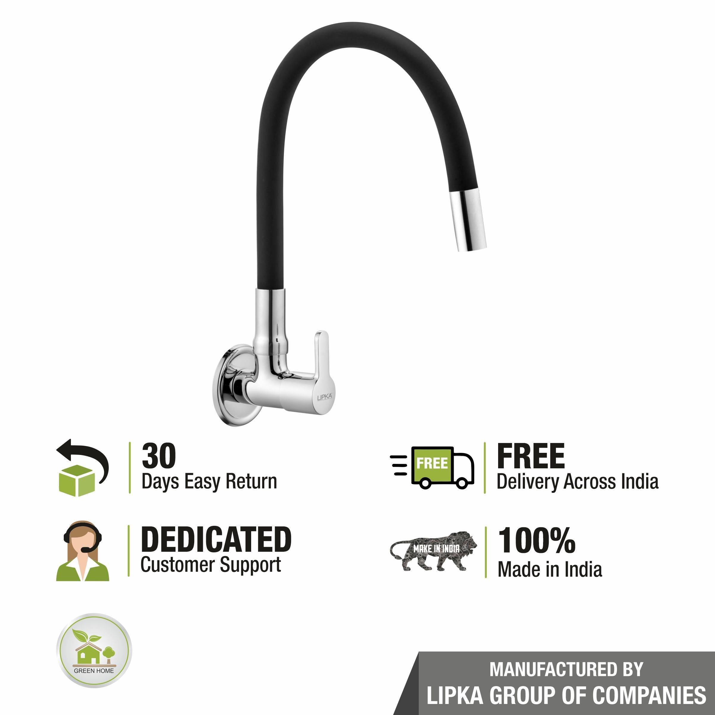 Fusion Sink Tap Brass Faucet with Flexible Silicone Spout (Black) - LIPKA - Lipka Home