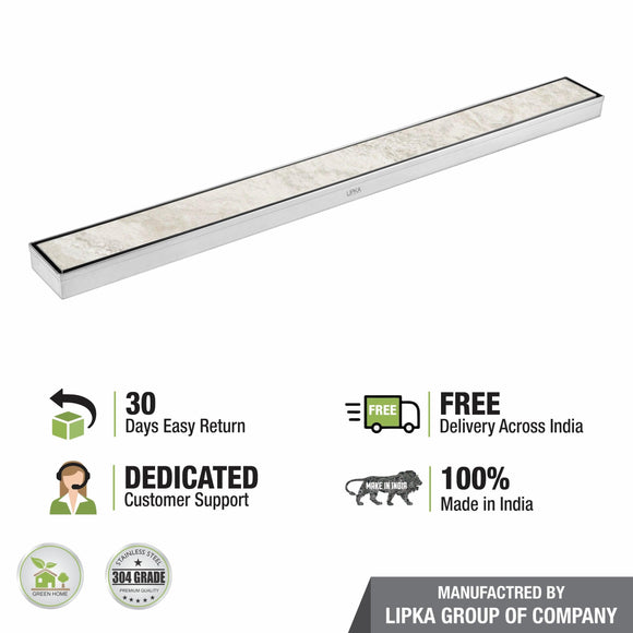 Tile Insert Shower Drain Channel (32 x 2 Inches) - LIPKA - Lipka Home