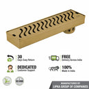 Wave Shower Drain Channel - Yellow Gold (12 x 3 Inches) - LIPKA - Lipka Home