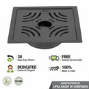 Purple Exclusive Square Flat Cut Floor Drain in Black PVD Coating (6 x 6 Inches) with Hole & Cockroach Trap - LIPKA - Lipka Home