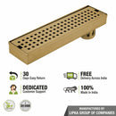 Palo Shower Drain Channel - Yellow Gold (24 x 3 Inches) - LIPKA - Lipka Home