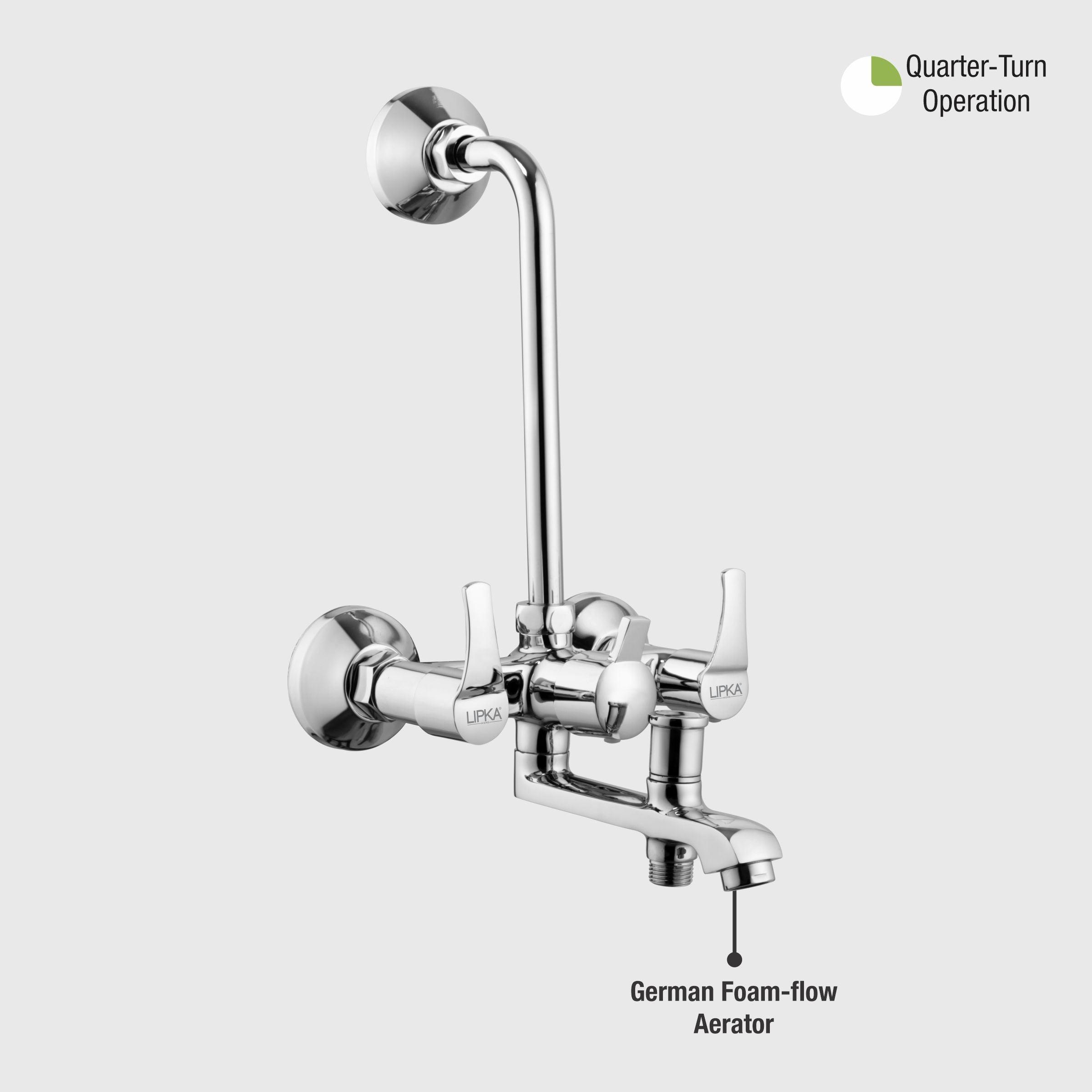 Coral 3 in 1 Wall Mixer Brass Faucet with L Bend - LIPKA - Lipka Home