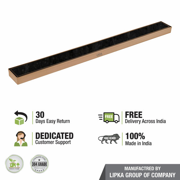 Tile Insert Shower Drain Channel - Antique Copper (32 x 2 Inches) - LIPKA - Lipka Home