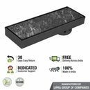 Tile Insert Shower Drain Channel - Black (12 x 5 Inches) - LIPKA - Lipka Home