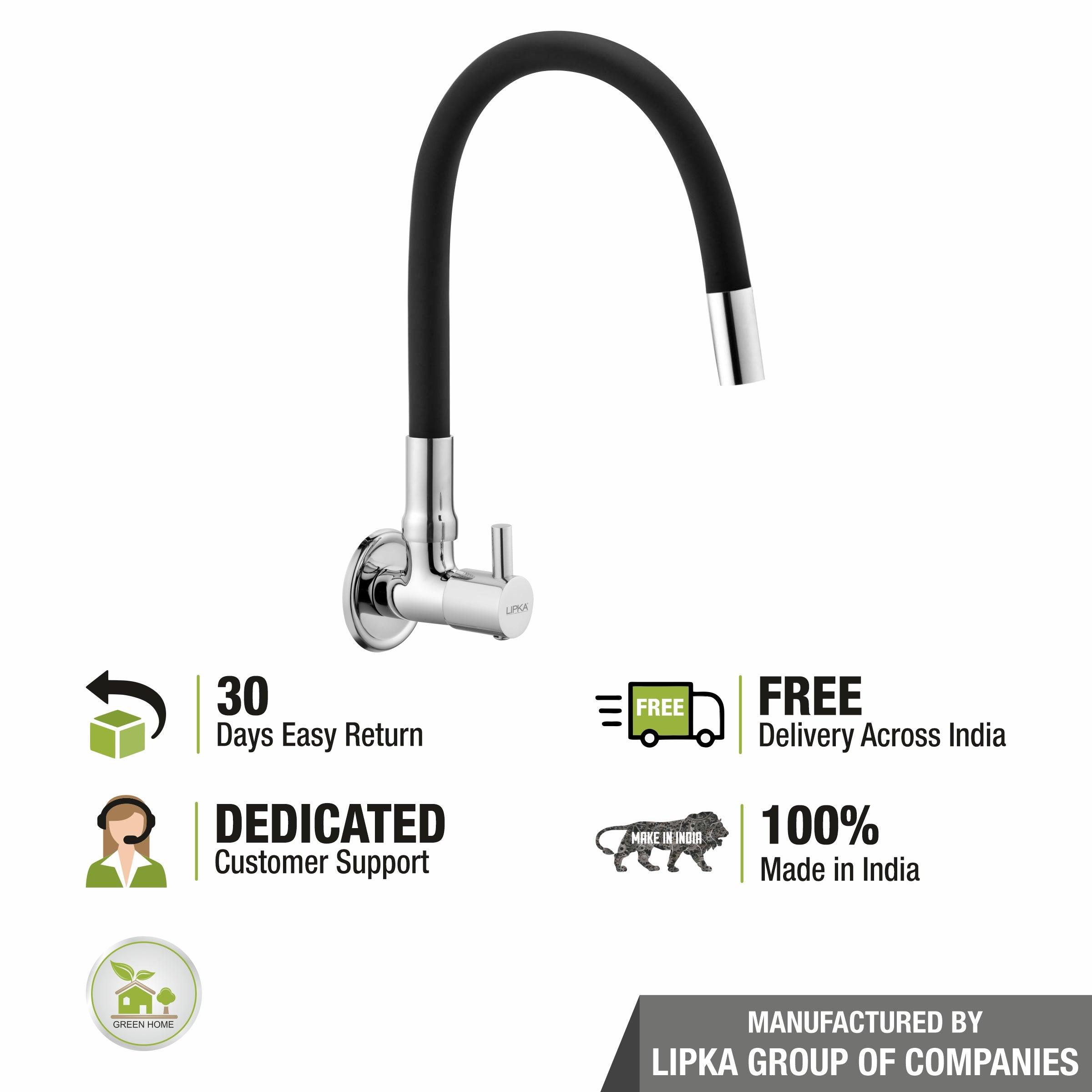 Kyron Sink Tap Brass Faucet with Flexible Silicone Spout (Black) - LIPKA - Lipka Home