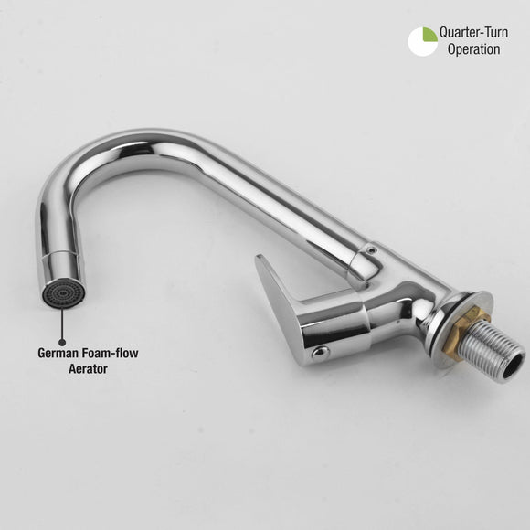 Lava Swan Neck with Swivel Spout (12 Inches) Brass Faucet - LIPKA - Lipka Home