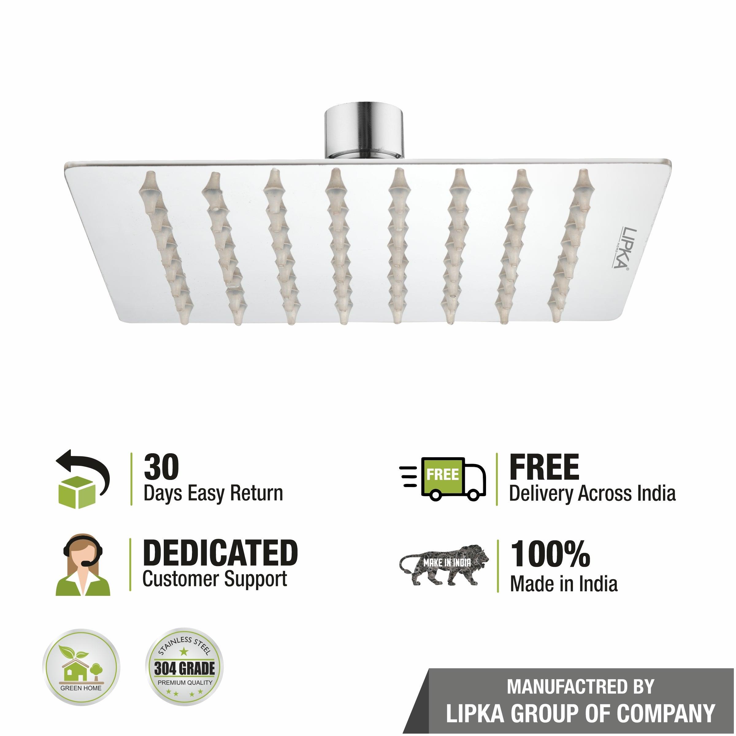 Ultra Thin 304-Grade Overhead Rain Shower (4 x 4 Inches) free delivery