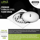 Saturn Square Flat Cut Floor Drain with Classic Jali (6 x 6 Inches) - LIPKA - Lipka Home