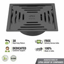 Green Exclusive Square Flat Cut Floor Drain in Black PVD Coating (6 x 6 Inches) with Cockroach Trap - LIPKA - Lipka Home