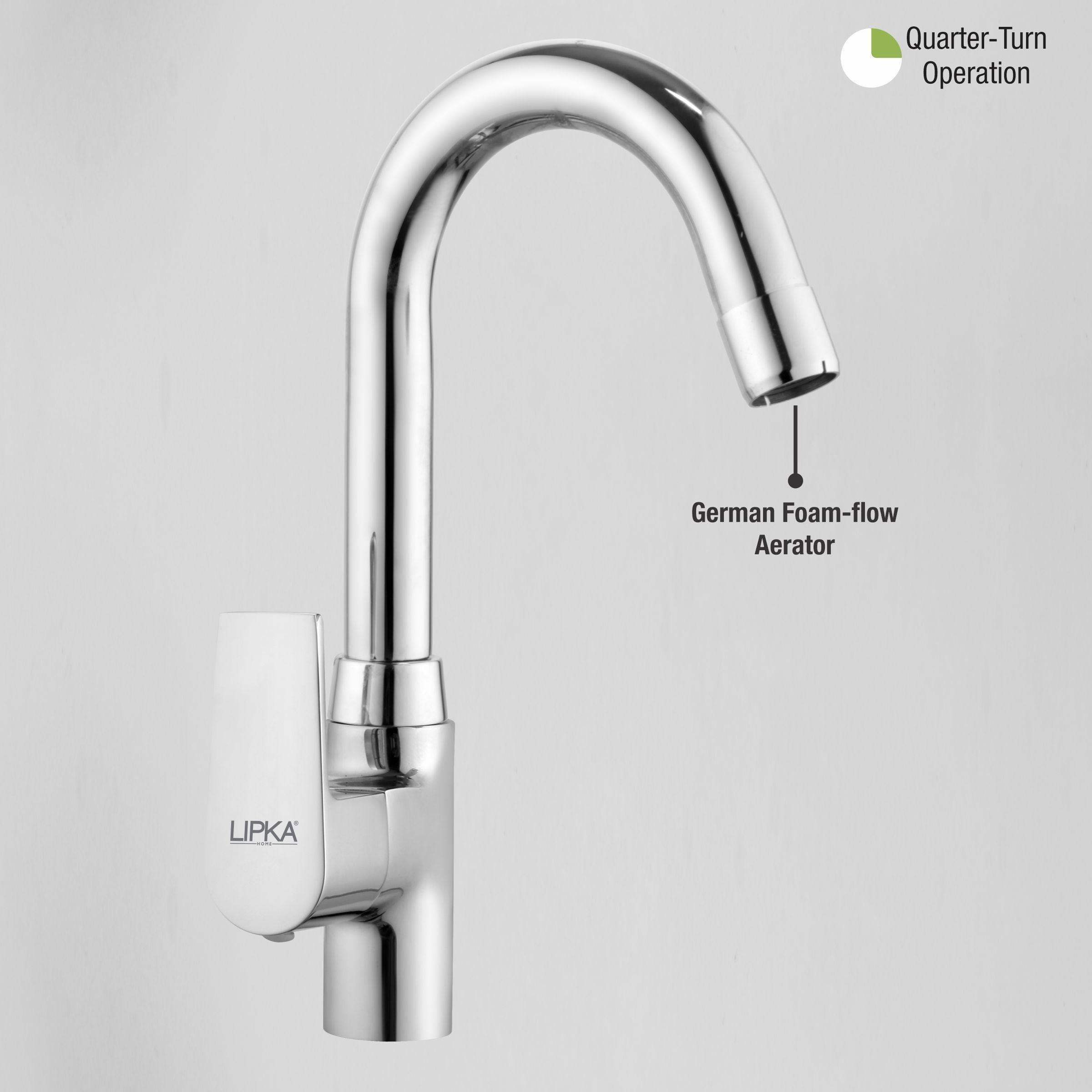 Victory Swan Neck Brass Faucet with Round Swivel Spout (12 Inches) - LIPKA - Lipka Home