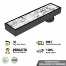Marble Insert Shower Drain Channel - Black (12 x 3 Inches) - LIPKA - Lipka Home