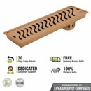 Wave Shower Drain Channel - Antique Copper (32 x 5 Inches) - LIPKA - Lipka Home