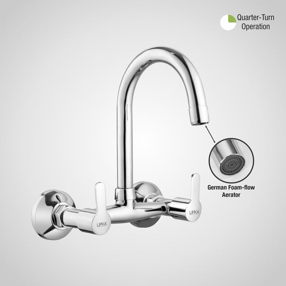 Frenk Sink Mixer Brass Faucet with Round Swivel Spout (15 Inches) - LIPKA - Lipka Home