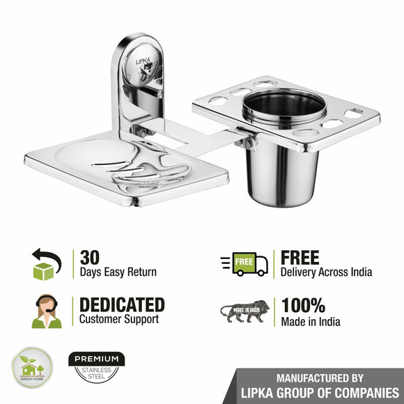 Lance Soap Dish with Tumbler Holder - LIPKA - Lipka Home